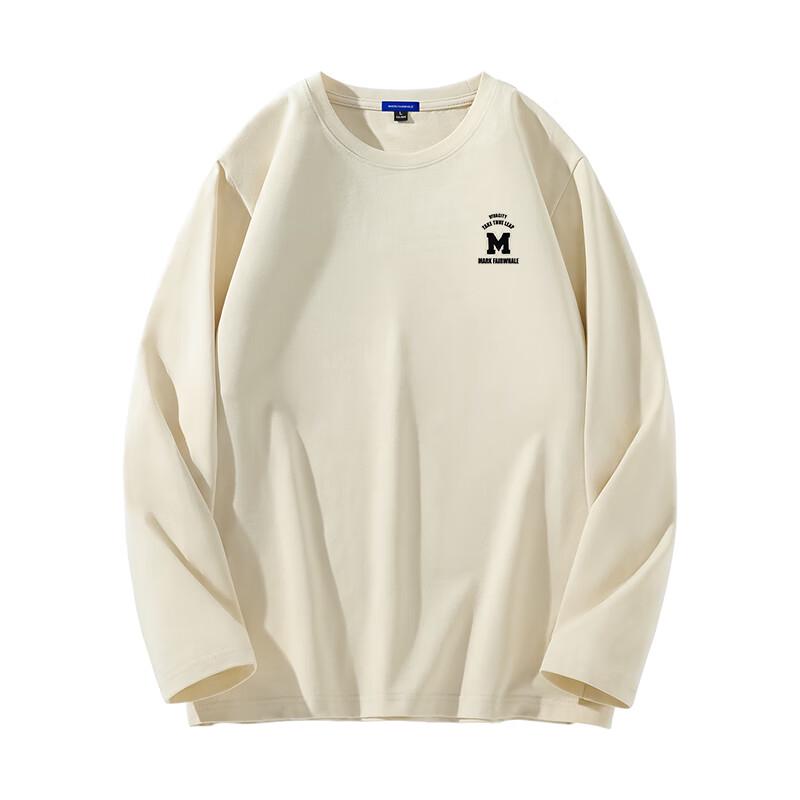 MARK FAIRWHALE Men's Heavyweight Pure Cotton Long Sleeve T-Shirt