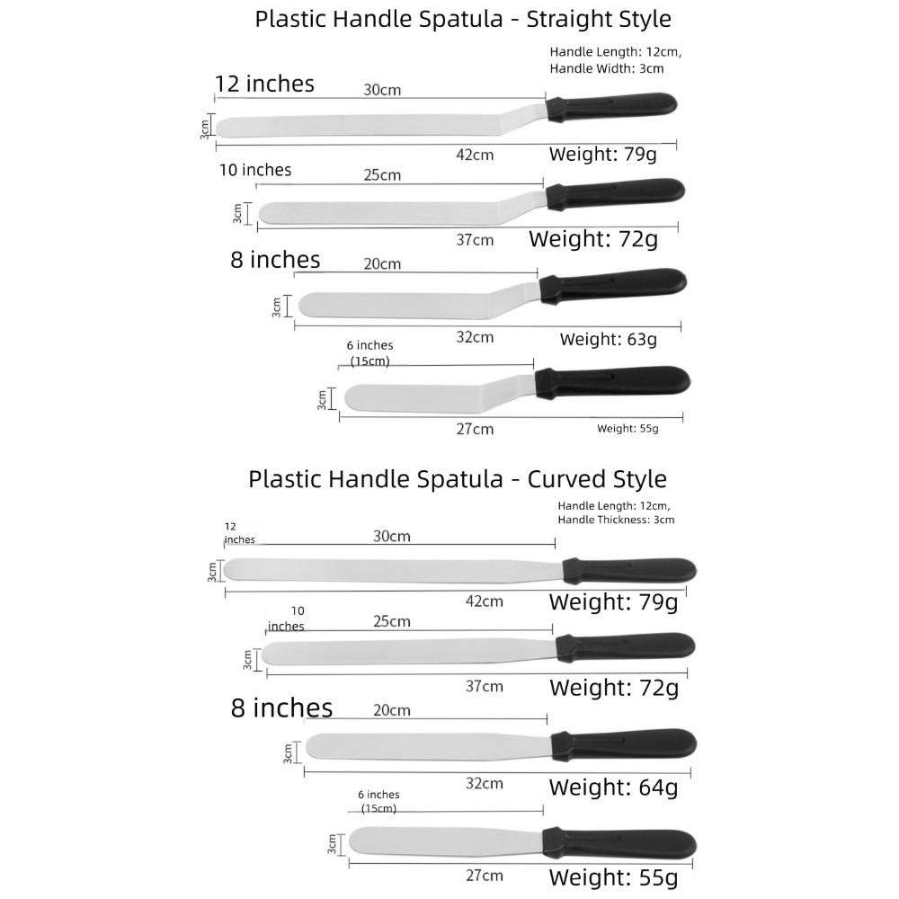 Ny Spatel i Rustfritt Stål til Kakekrem Non-Stick Kjøkkenredskap Bakeredskap 6/8/10/12in Smørglatter Kake