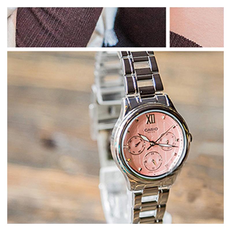 Casio STANDARD Series 50 Meters Waterproof Quartz Movement Japanese and Korean Watches Women's Watches Pink Dial LTP-E306D-4AVDF