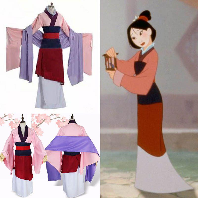 Luxuriöses Anime Mulan Traditionelles Kimono Kleid Party Cosplay Kostüm für Frauen