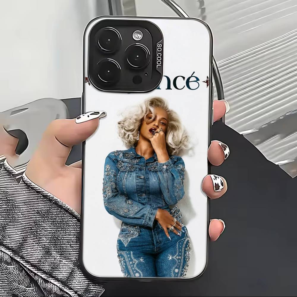 Singer B-Beyonce Phone Case For iPhone 17,16,15,14,13,12,11 Plus,Pro Max,XS,Colored Silver Plated Inside Cover