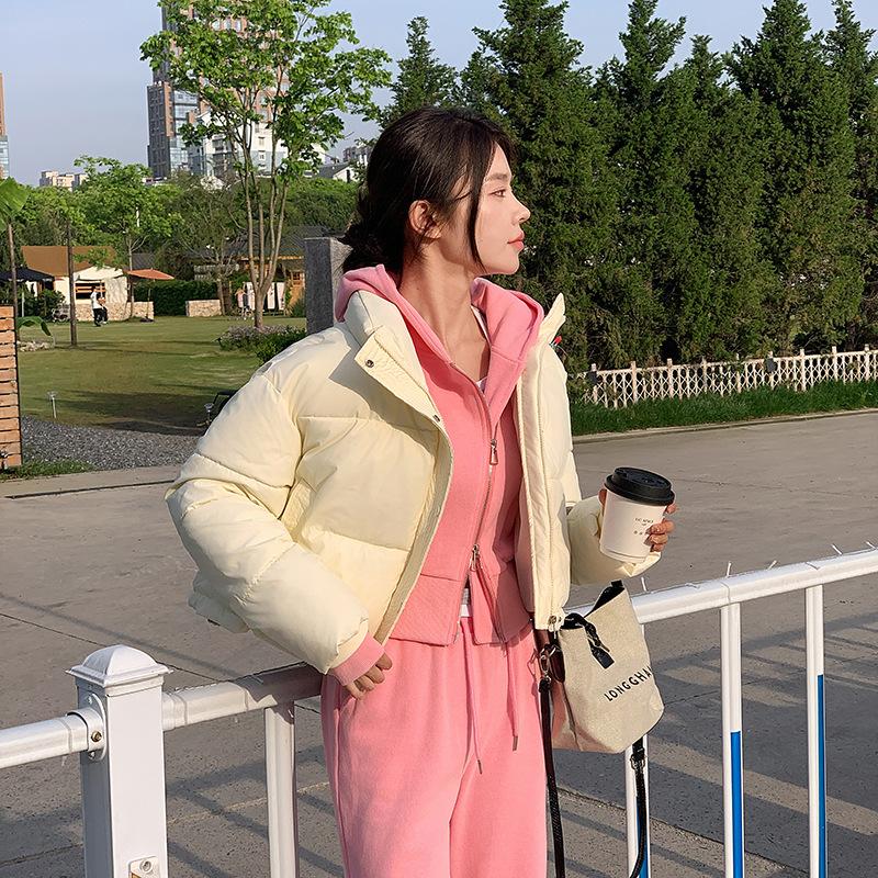 Winter Women's Clothes Cropped Jackets Parkas Warm Stand Collar Cold Coat Zipper Puffer Jacket Cotton-padded Jacket