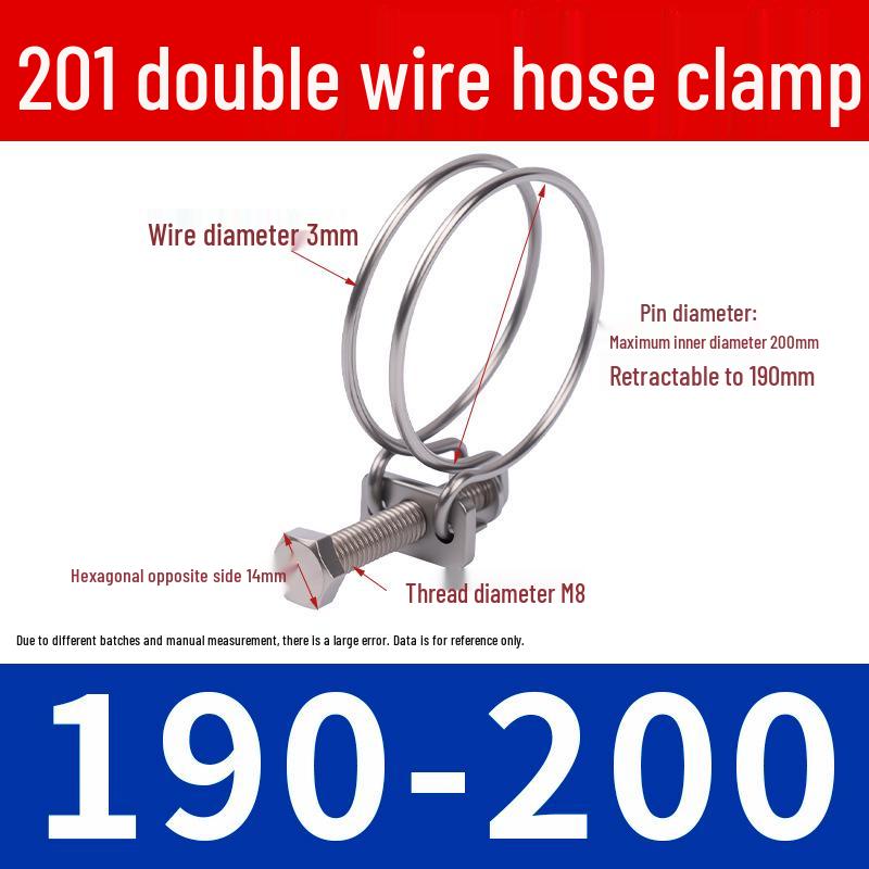 Doppeldraht-Schlauchschelle aus Edelstahl für Feuer-, Wasser-, Gasleitungen - Verdickt