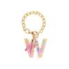 Cute Bottle Chain Letter Charm Accessories Tassel Charm Colorful Heart Initial Keychain Decor Pink Handle Charm for Cup