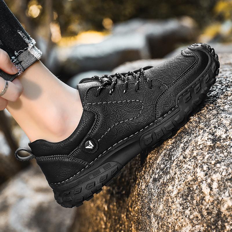 High Quality Men's Casual Leather Sneakers Flat Shoe Antiskid Walking Shoe