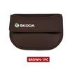 AAABT1 For Skoda Car Seat Gap Slit Organizer Leather Seat Crevice Storage Box Accessories Fabia Kamiq Superb Scala Enyaq-iV MK3 VisionS