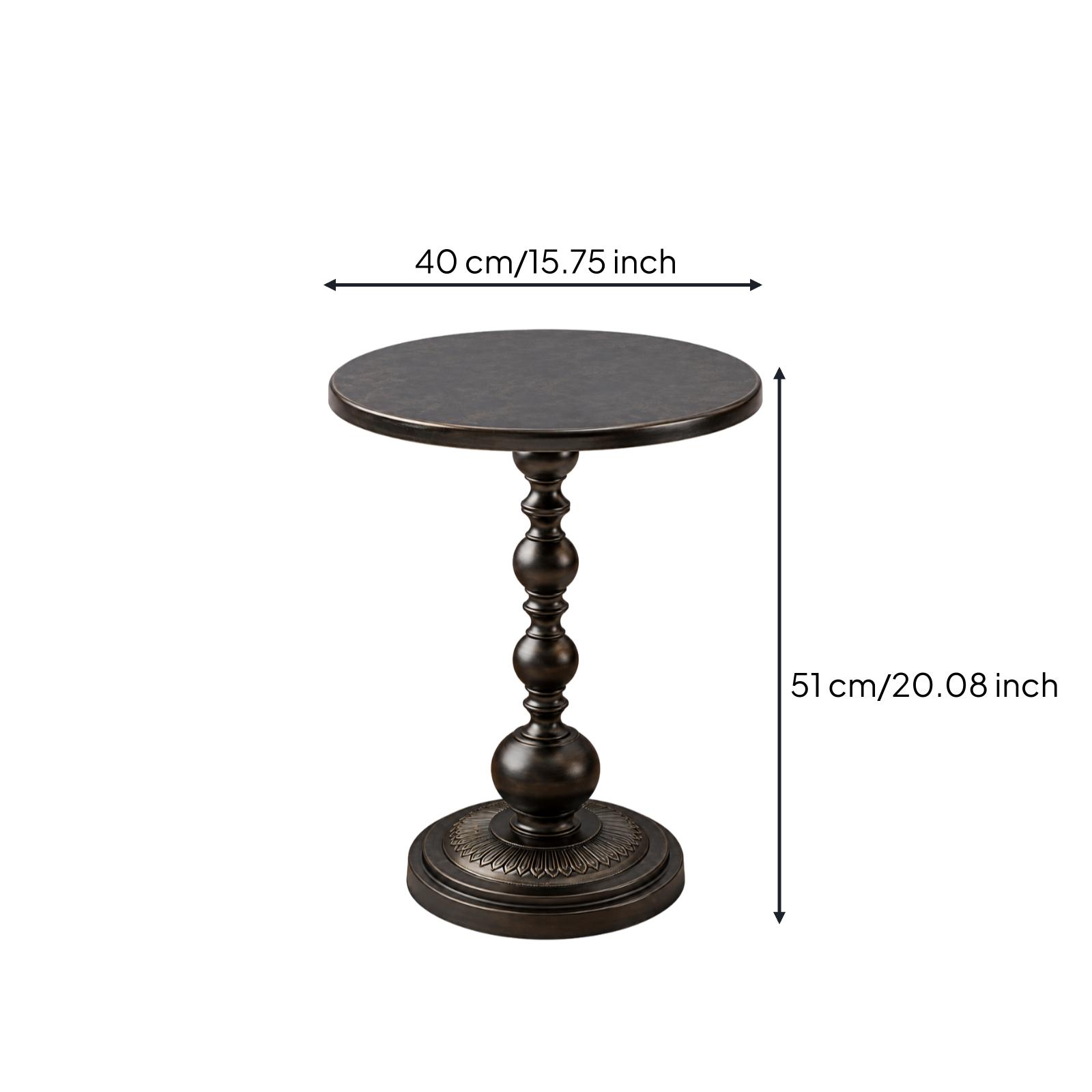 Round Iron Side Table Decorative Pedestal