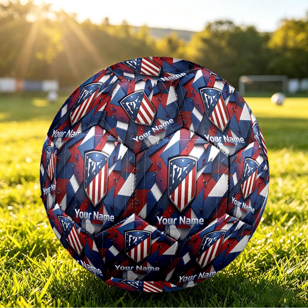 Personalized Size 5 Football Atletico Madrid Pattern Outdoor Game Sports Ball Gift