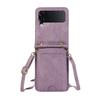 Vertical Cards Solt Crossbody Wallet Leather Case For Samsung Galaxy Z Flip 7 FE 6 5 4 3 5G Flip6 Bag Long Lanyard Cover Fundas