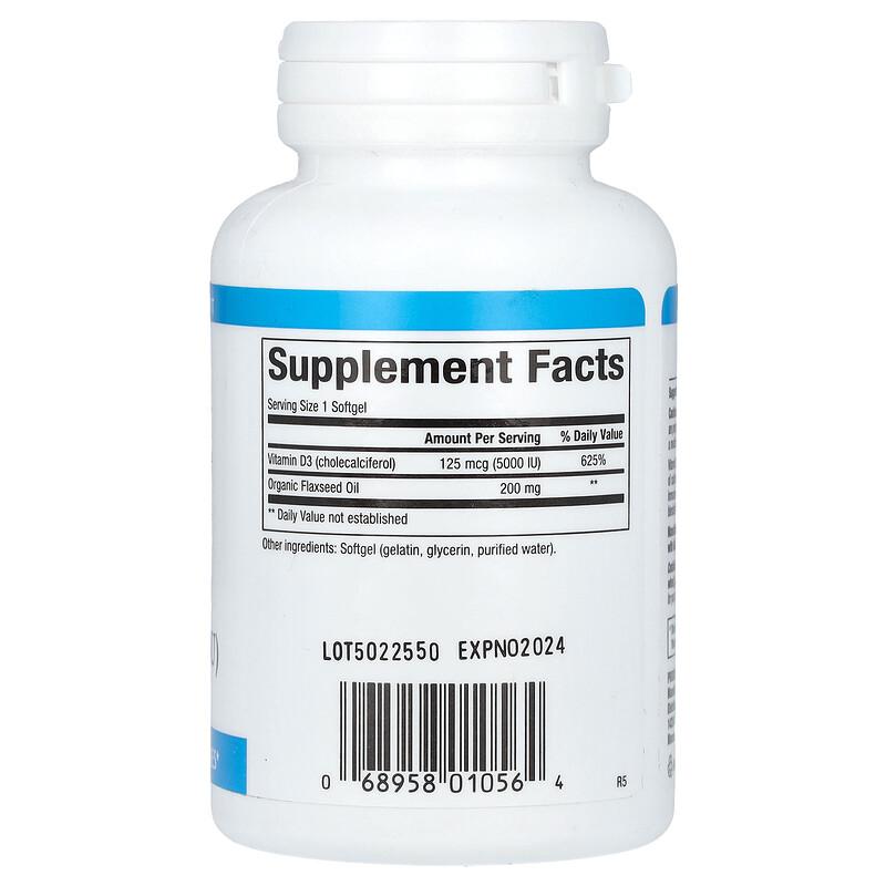 Vitamin D3, 125 Mcg (5,000 IU), 120 Softgels
