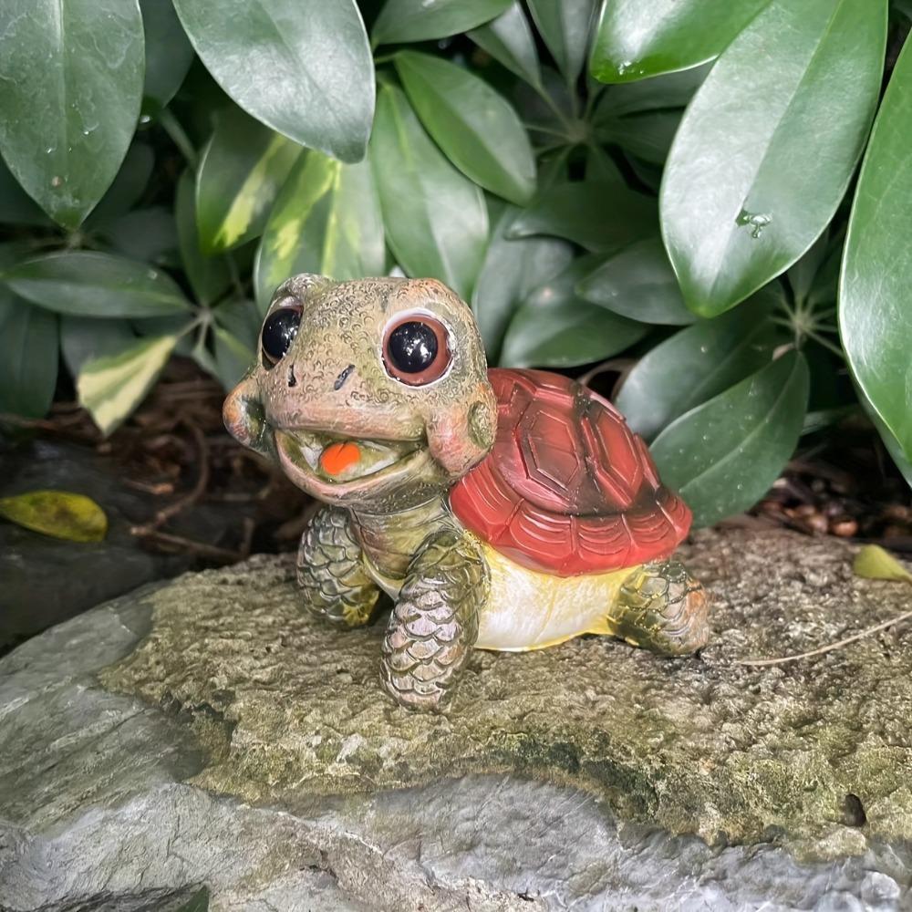 Charming Cartoon Big Eyed Turtle - Resin Crafts for Garden, Courtyard, Home Decoration Miniatures