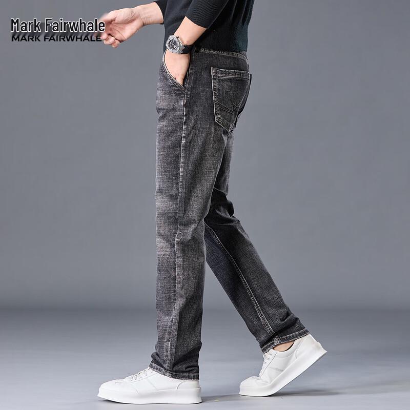 Mark Fairwhale Men's Slim Straight Washed Stretch Jeans