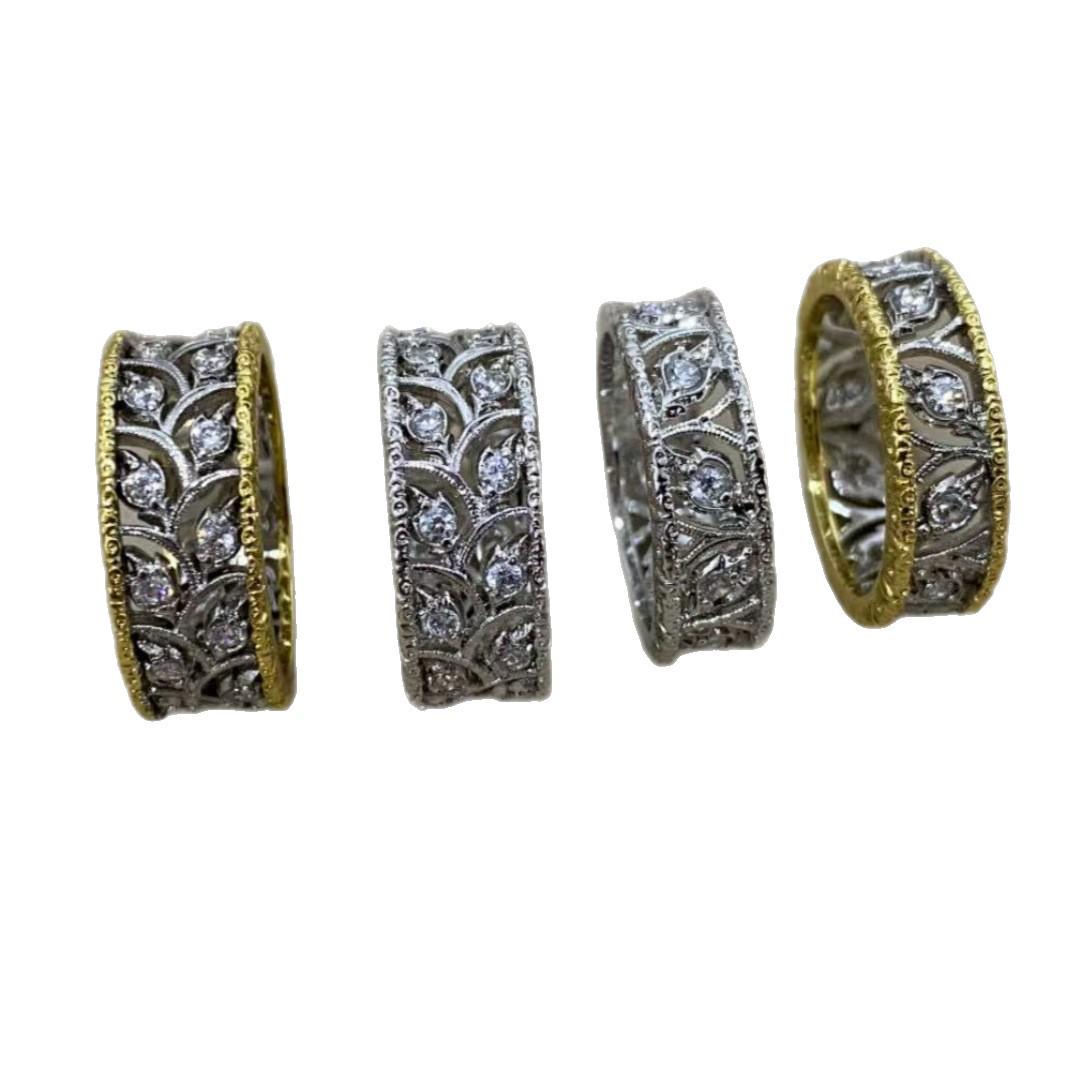 Women s Luxury Retro Openwork Leaf Pattern Ring – High-End Fashion Design Size 8