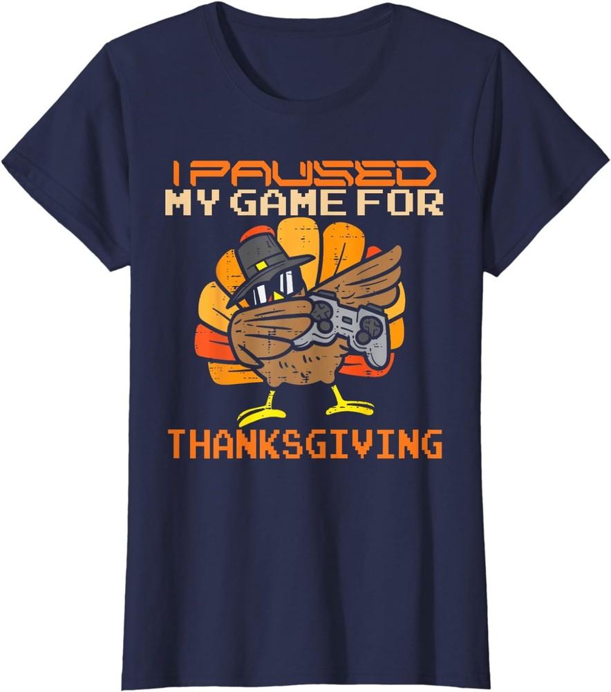 С Днем Благодарения Даббинг Геймер Индейка Подарки Женская футболка с круглым вырезом Унисекс футболка L