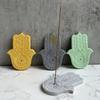 2-Chamber Palm Silicone Mold  Hand Cement Aromatherapy Bracket Tray DIY Concrete Coaster Handicraft Mold
