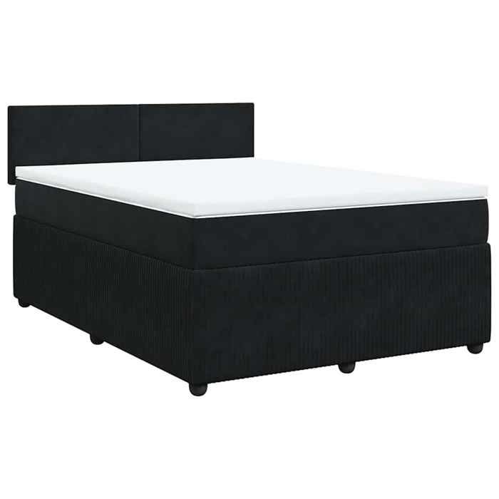 Maison Exclusive - Sommier à lattes de lit avec matelas Noir 140x190 cm Velours