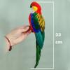 Animal Model Feather Simulation Parrot Statue Colorful Handmade Macaw Statue Not Fade Realistic Birds Model Decoration Yard