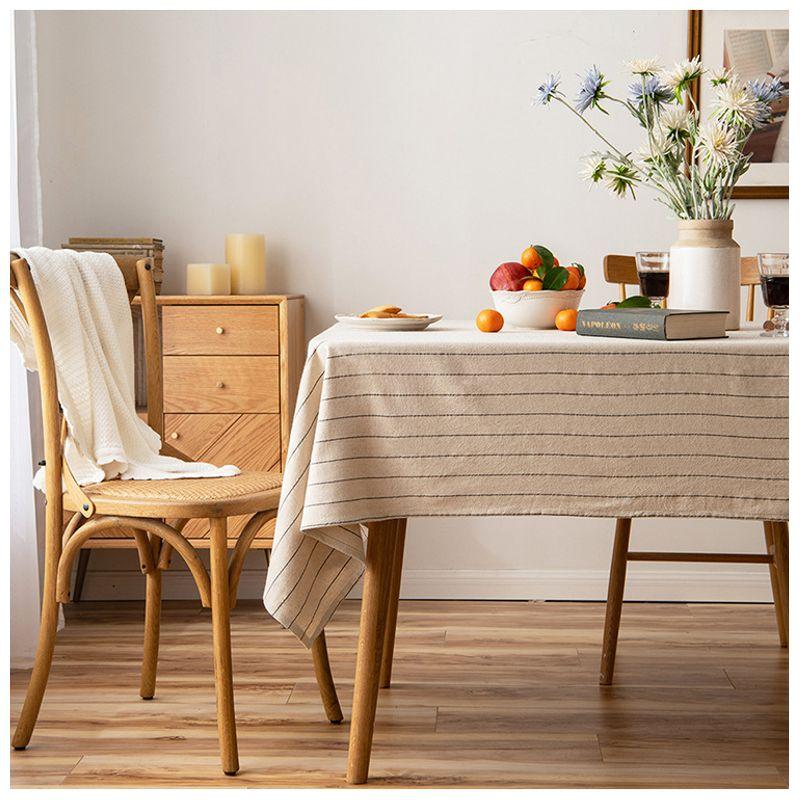 

Japanese Style Ins Simple and Fresh Rectangular Tablecloth French Stripes Plain Elegant Dining Table Cloth Tablecloth Cotton and Linen Fabric Pinstripe 100*135
