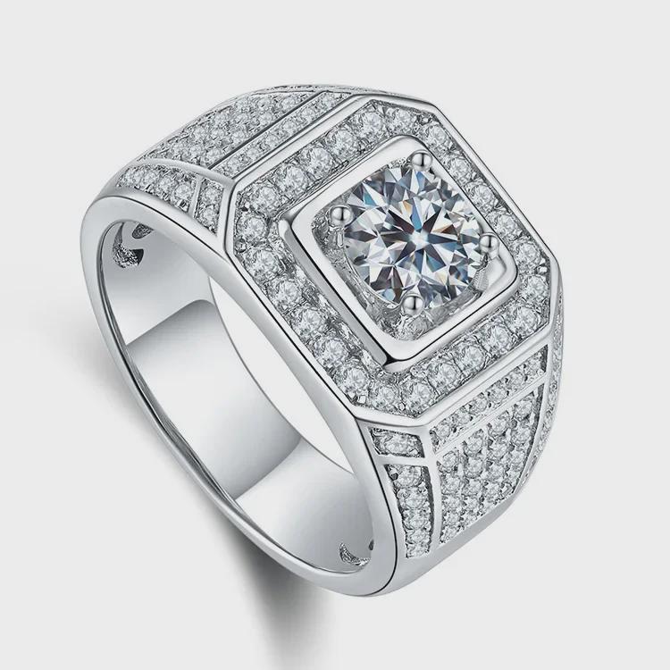 2024 Herren Luxus Moissanit und Diamant Sternenhimmel Ring – Klassisch und Elegant