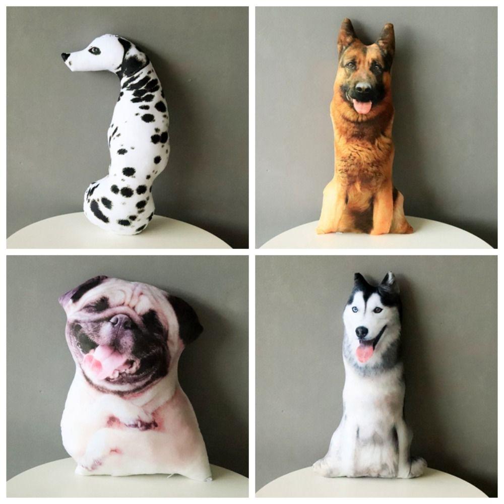 Husky Dog Pet Throw Pillow 3D Plush Animal Toys Realistic Printed Dog Plush  Party Supplies