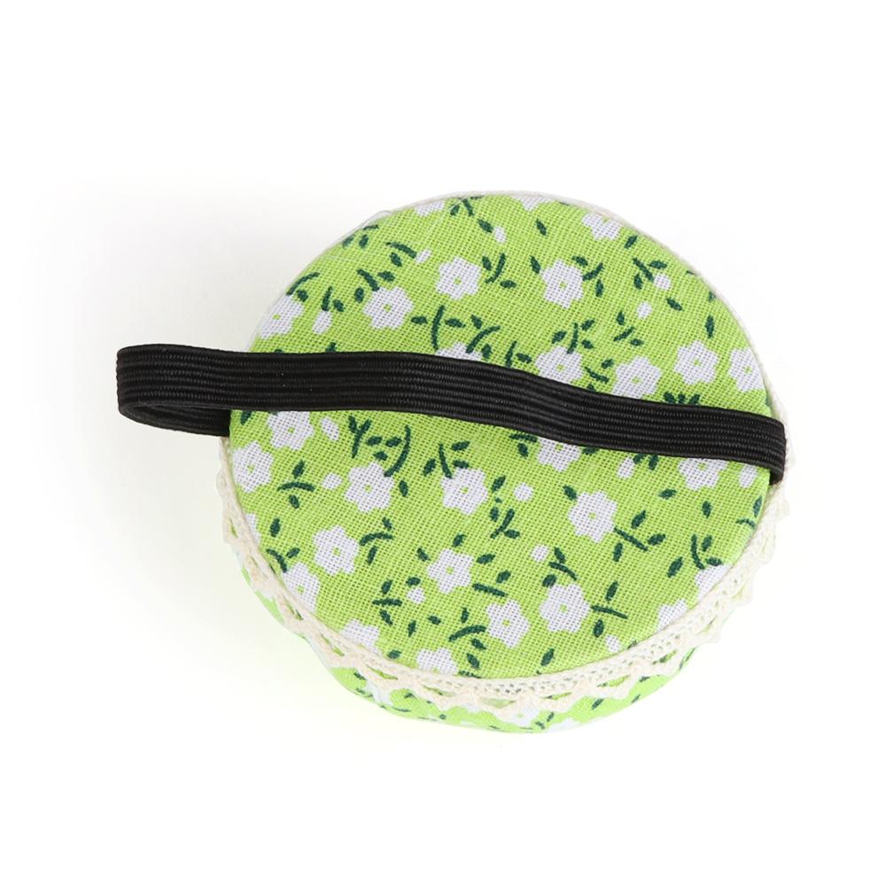 1Pc New Ball-Shaped Button Storage Tool Needle Holder Floral Wrist Strap Sewing Pin Cushion