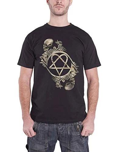 HIM Men s Bone Sculpture Short Sleeve T-Shirt, Black, Small S