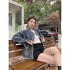 Autumn Retro Raw Edge Denim Jacket - Slimming, Loose Fit with Pockets