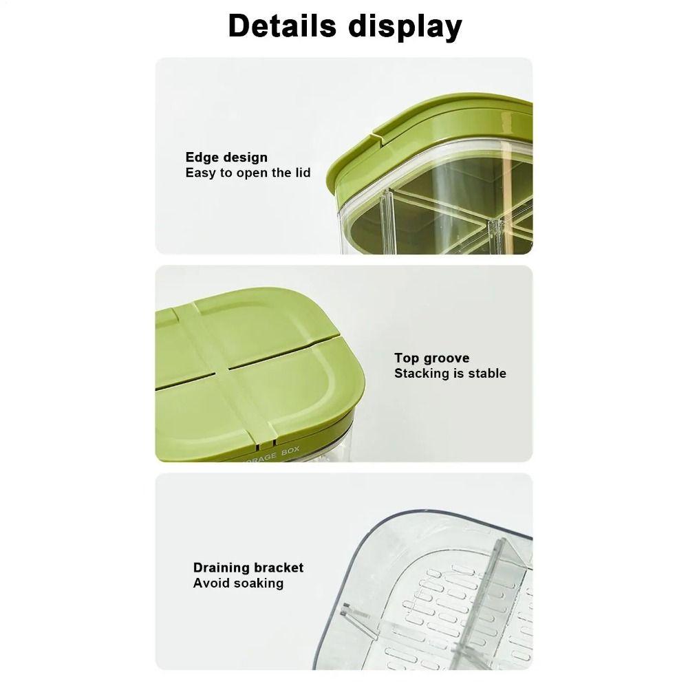 Transparent Garlic Storage Containers BPA Free Kitchen Food Crisper Case Herb