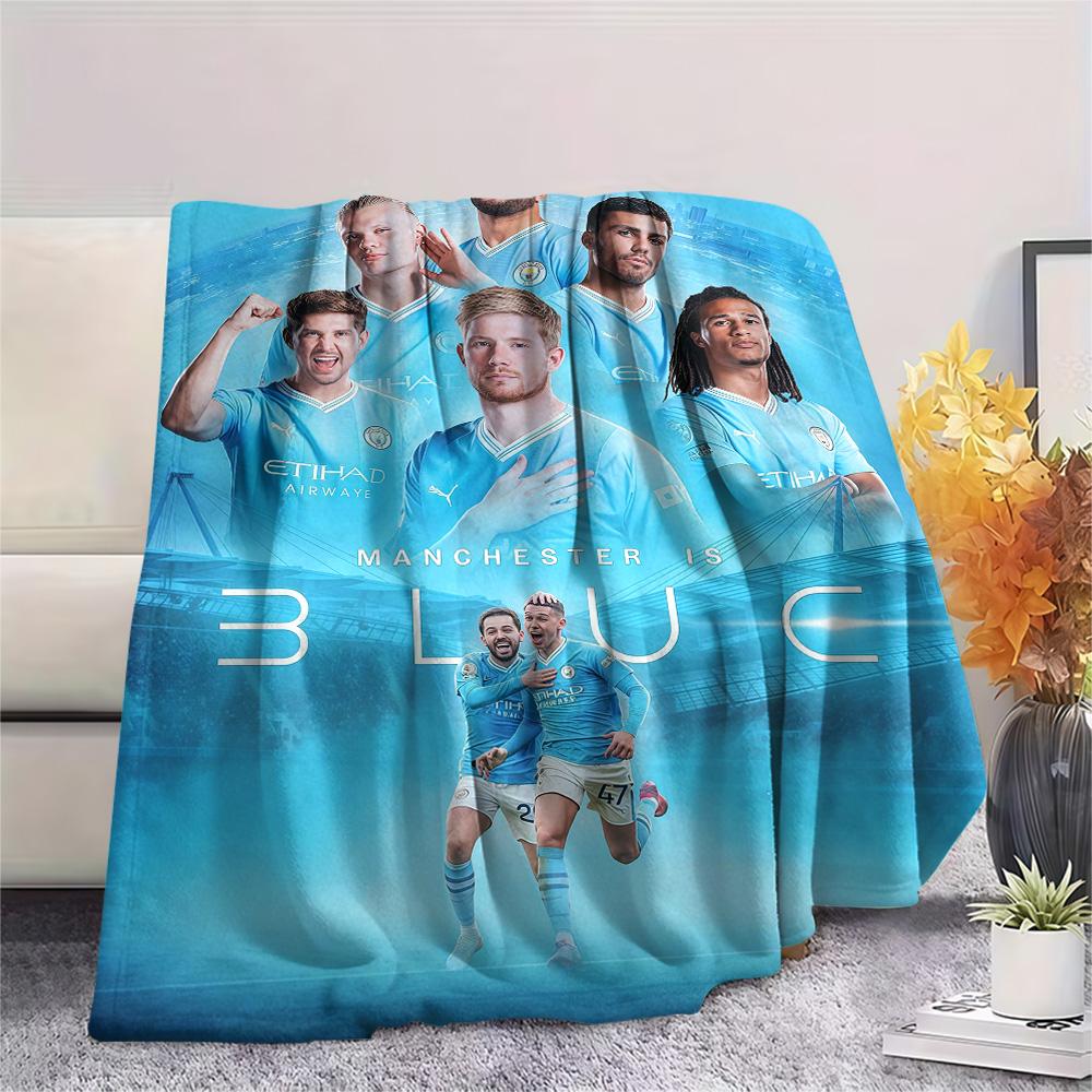 The Blues Team Print FlAannel Blanket, High Quality Comfortable for All Seasons, Home Decor, Warmth and Comfort