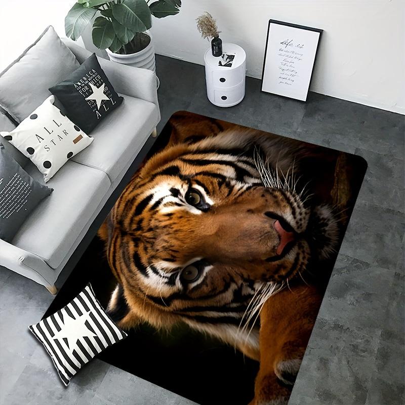 1Pcs Anti Fatigue Kitchen Rugs Luxurious Tiger Print Waterproof Non Slip Thick Cushioned Mat