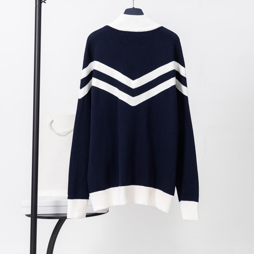 25SS LV Academic Embroidered Knit Cardigan - Unisex Long Sleeve