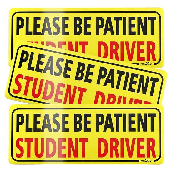 

JUSTTOP 3-piece car student driver magnet, please Be Patient student driver жёлтый