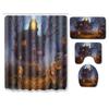 Halloween Shower Curtain Floor Mat Combination Four-Piece Set Kitchen Absorbent Non-Slip Carpet Bedroom Door Mat