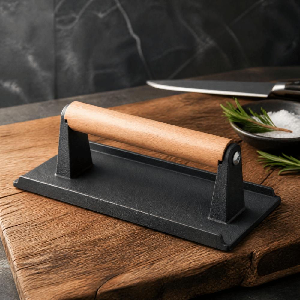 Cast Iron Burger Press Black Bacon Press Practical Cast Iron Grill Press  Griddle Cooking