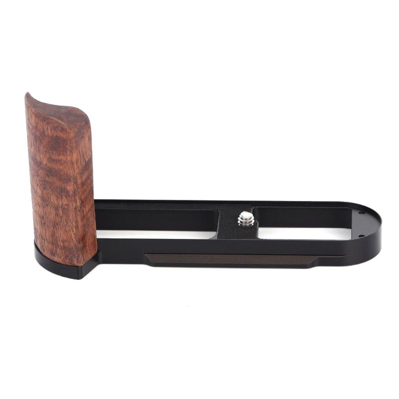 Wood And Metal Hand Grip With Quick Release Base Plate For Camera Enhances Comfort And Protections