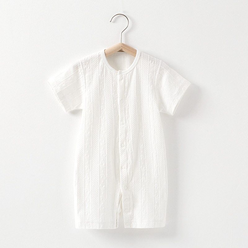 Newborn Baby One-Piece Romper Summer Thin Cotton Jumpsuit Unisex Soft Short-Sleeve Breathable Clothing