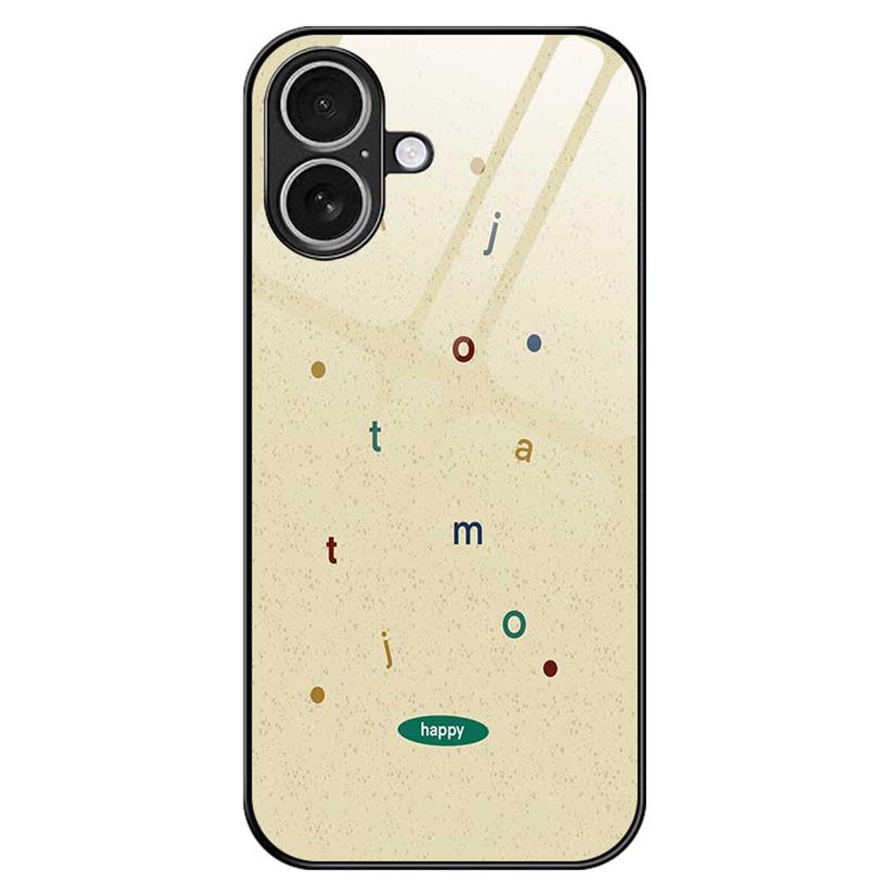 For iPhone 17 Case PC TPU Tempered Glass Pattern Printing Anti Drop Phone Back Cover