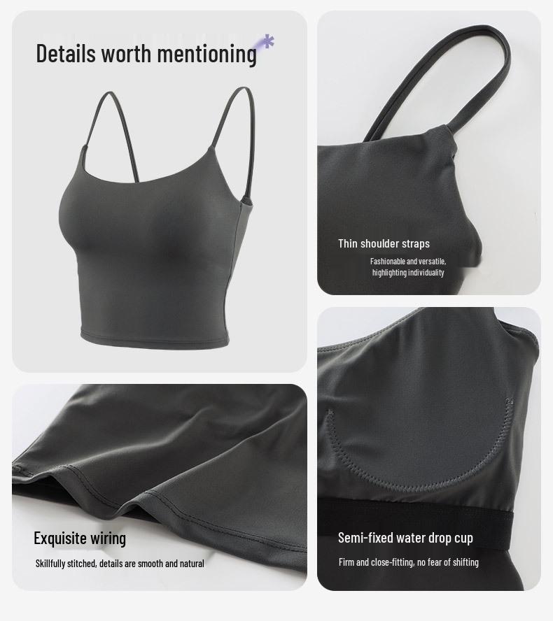 Women's Shockproof Yoga Vest with Back Straps and Chest Pads - Slim Fit Autumn Wear