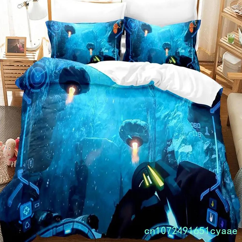 Set Biancheria da Letto Metroid Prime Corruption per Bambini e Bambine, Matrimoniale, Singolo, Federa, Lenzuolo, Letto, Bambini, Adulti, Moda, Tessile per la Casa
