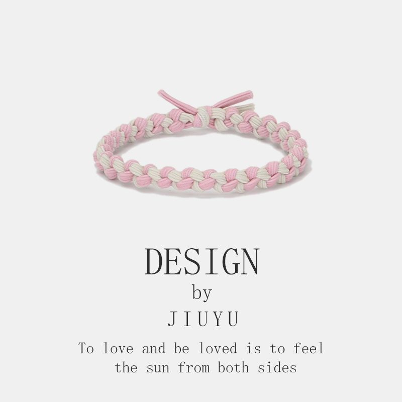 Boyfriend Exclusive Small Rubber Band Handmade Woven Hand Strap Couple Leather Case Hair Band for Girlfriends Headband Bracelet Dual-Use