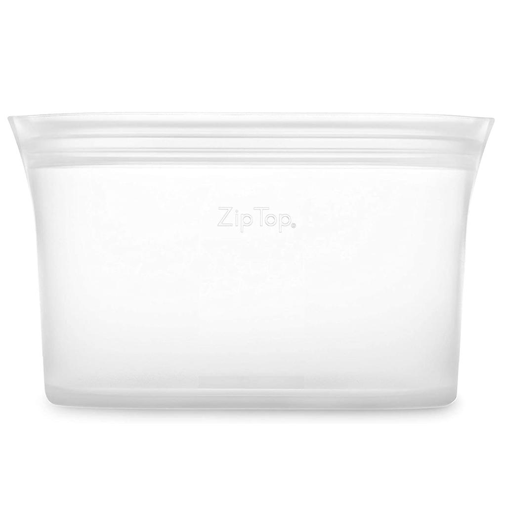 Zip Top Silicone Bag Storage Container Japanese Dish L 946ml Microwave Cooking Dishwasher Safe Frosted White ZipTop [Genuine Product]