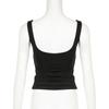 Trendy American Ruched Square Neck Slim Fit Minimalist Camisole - Summer Edition