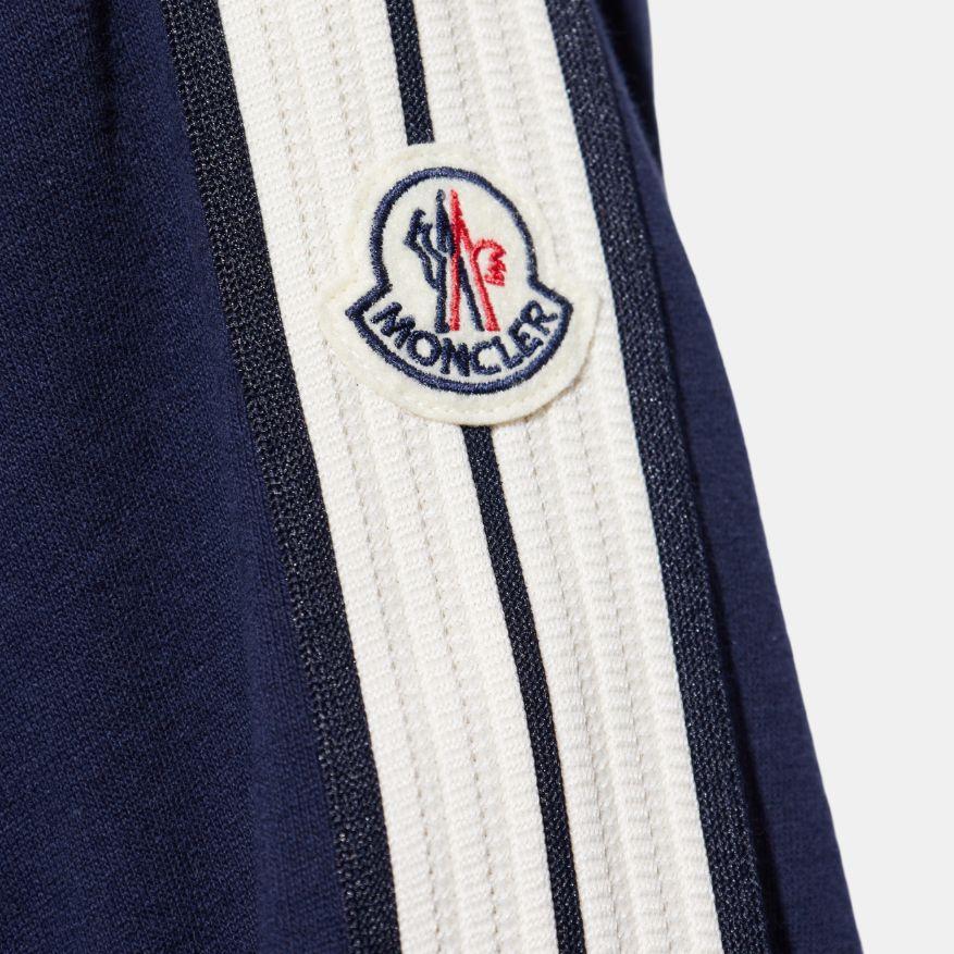 Moncler Striped Zip Long Sleeve Stand Collar Jacket Men jackets Blue K10918G0004789AWU742