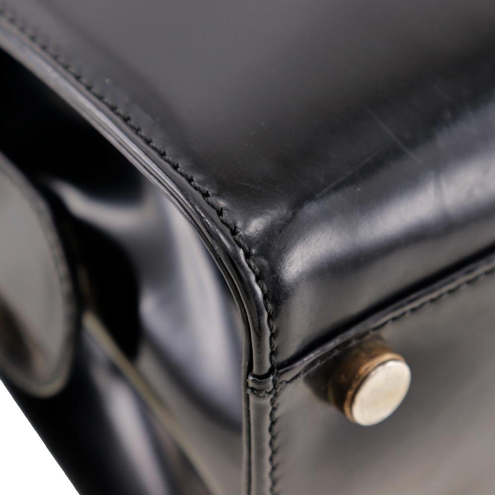 Salvatore Ferragamo Gancini Handbag BW-216653 Black Enamel Women Used