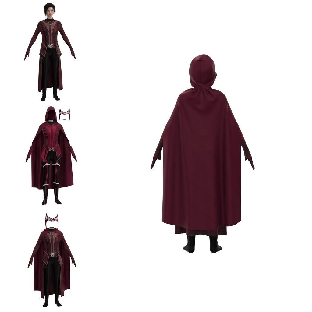 Marvelous Scarlett Witch Role Play Costume For Adult Children Jumpsuit Headdress And Cloak Included