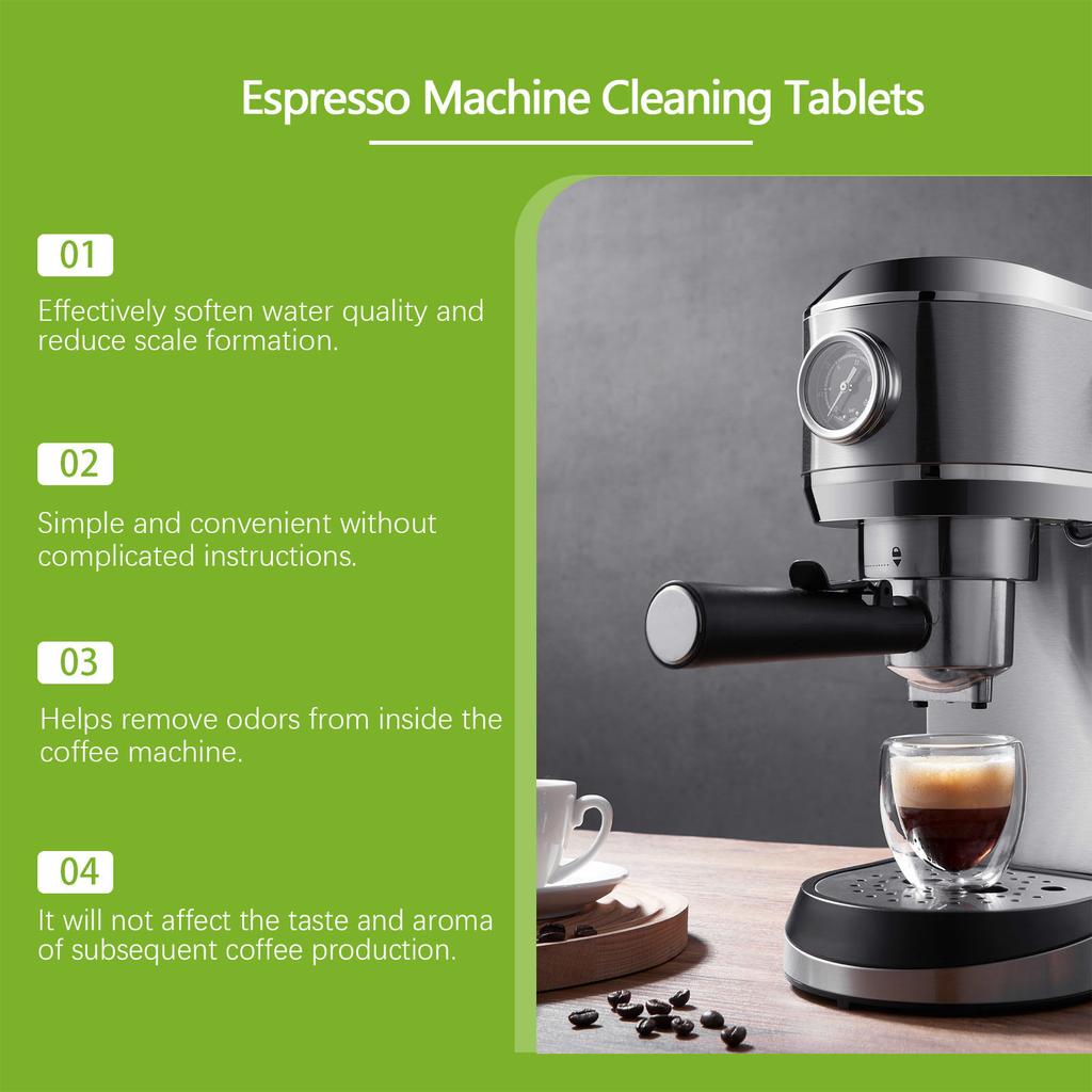 10Pcs/Bottle Automatic Coffee Maker Maintenance Cleaning Tablets Dissolves Oil Deposits Prevents Machine Blockage