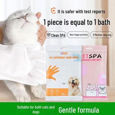 Mănuși universale umede pentru curățarea animalelor de companie pentru pisici și câini - De unică folosință de calitate SPA