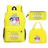 Animation Cartoon Printing Trend Student School Bag Lunch Bag Stationery Pencil Bag Combination Three-Piece Set