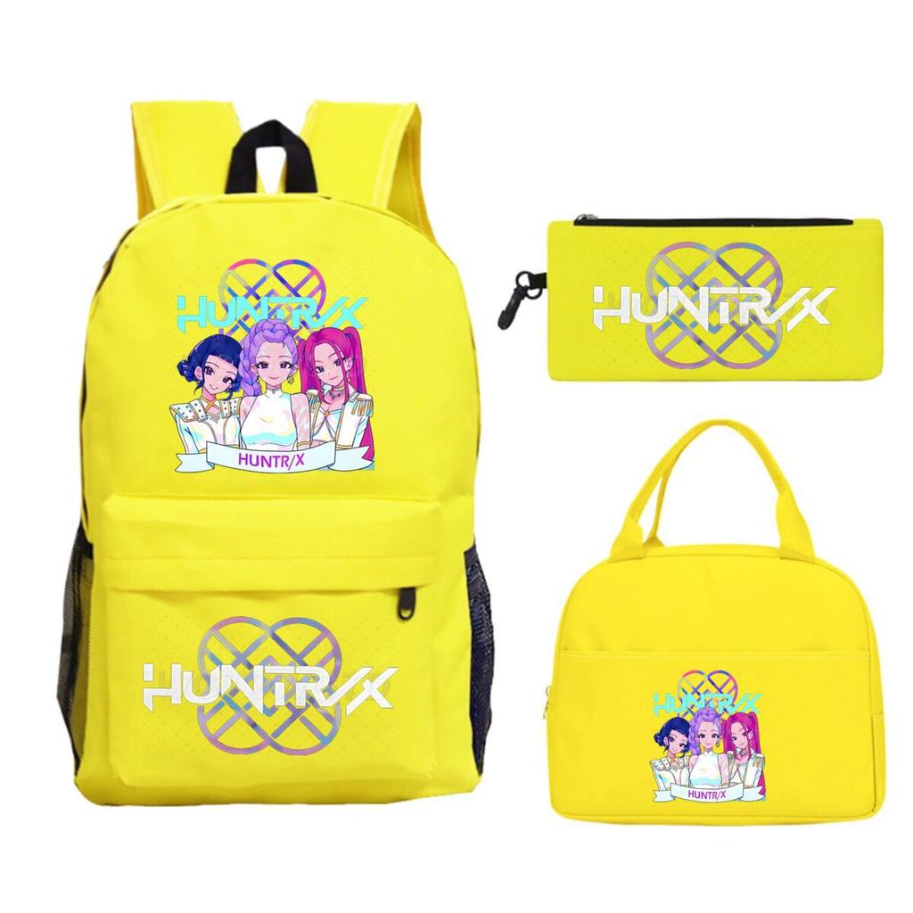 Animation Cartoon Printing Trend Student School Bag Lunch Bag Stationery Pencil Bag Combination Three-Piece Set