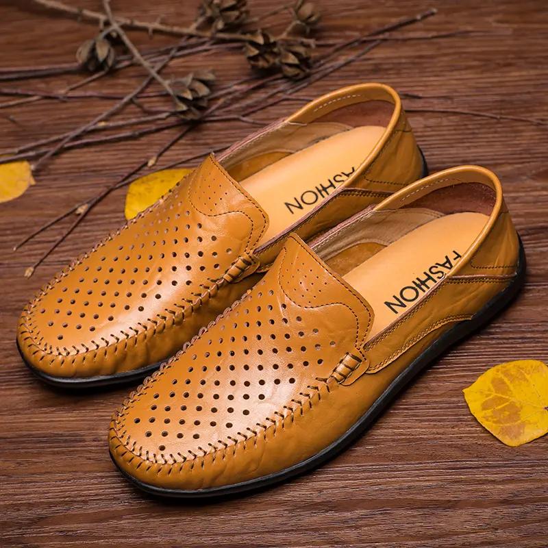 Genuine Leather Men Shoes Casual Italian Mens Loafers Moccasins Luxury Brand Formal Slip On Male Boat Shoes Zapatos De Hombre